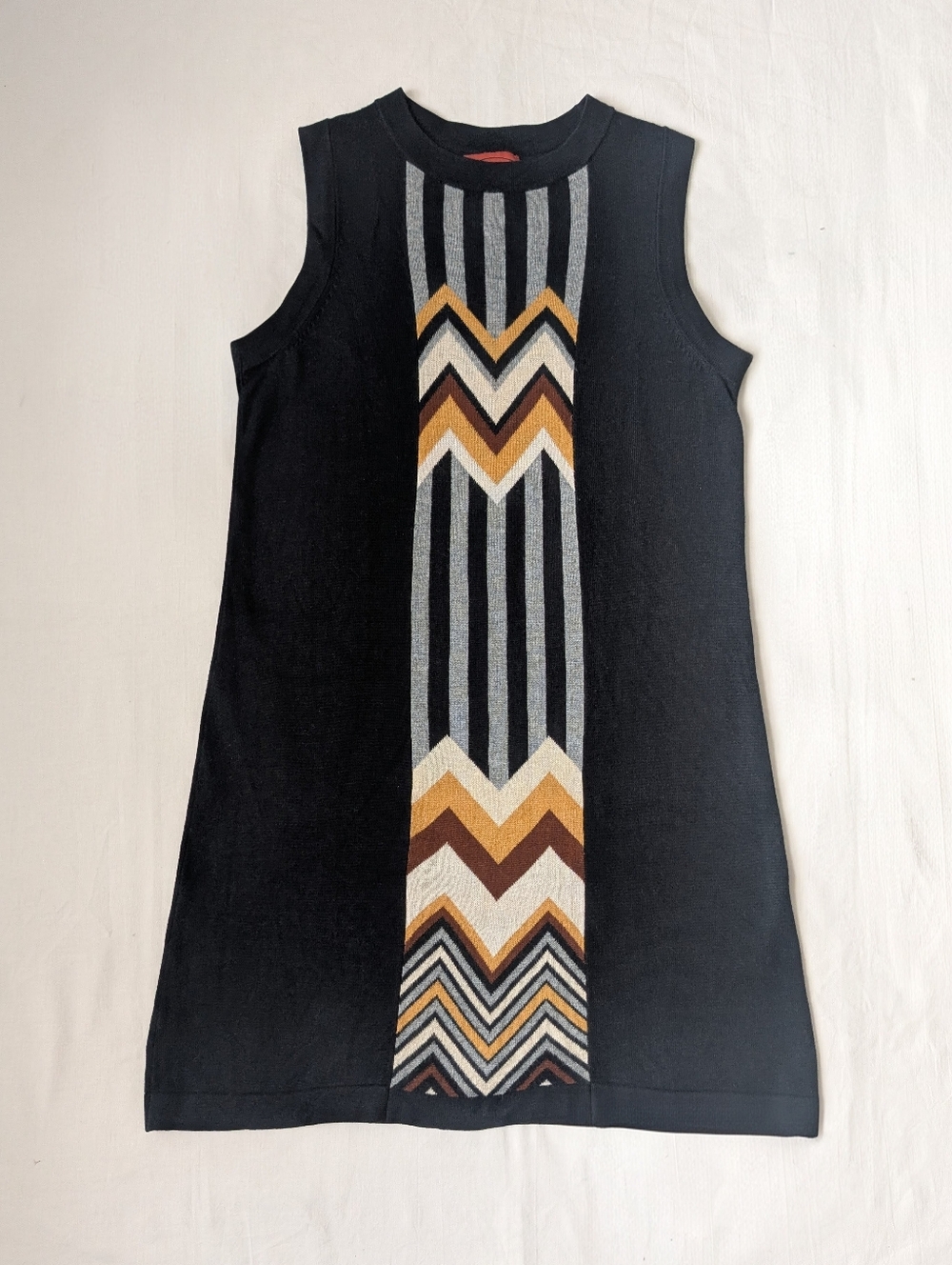 Missoni For Target Sleeveless Chevron And Stripe Black Mini Knit Dress Size S